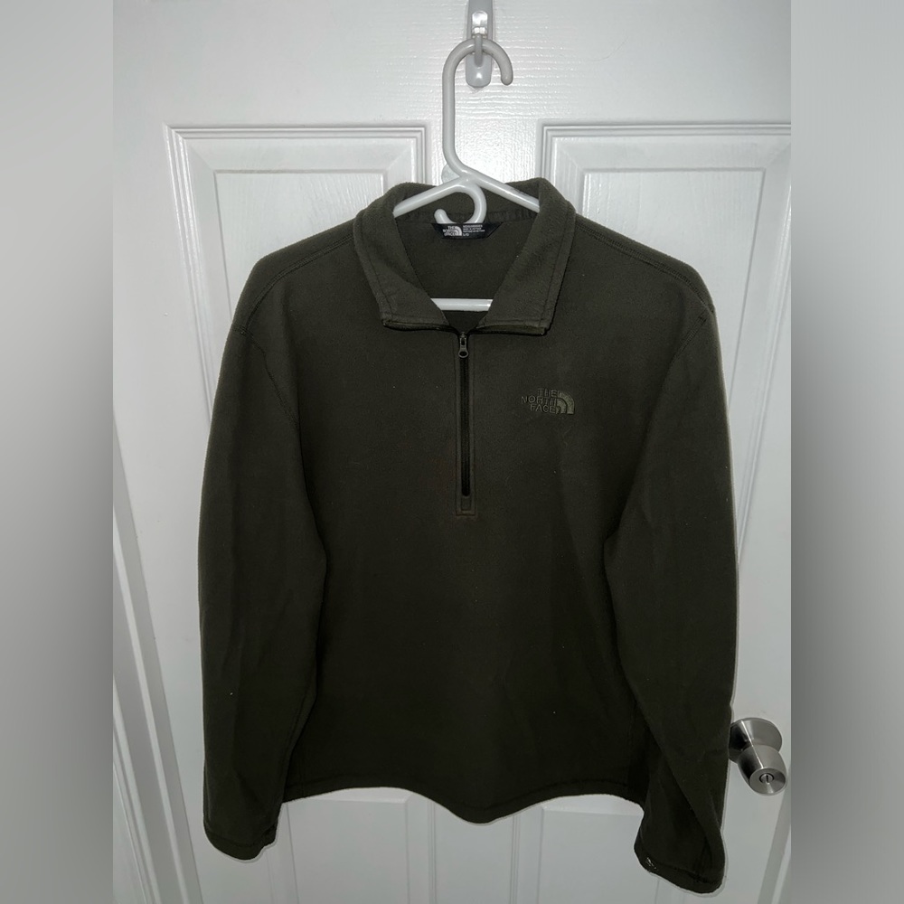 North Face Navy Green 1/4 Zip jacket